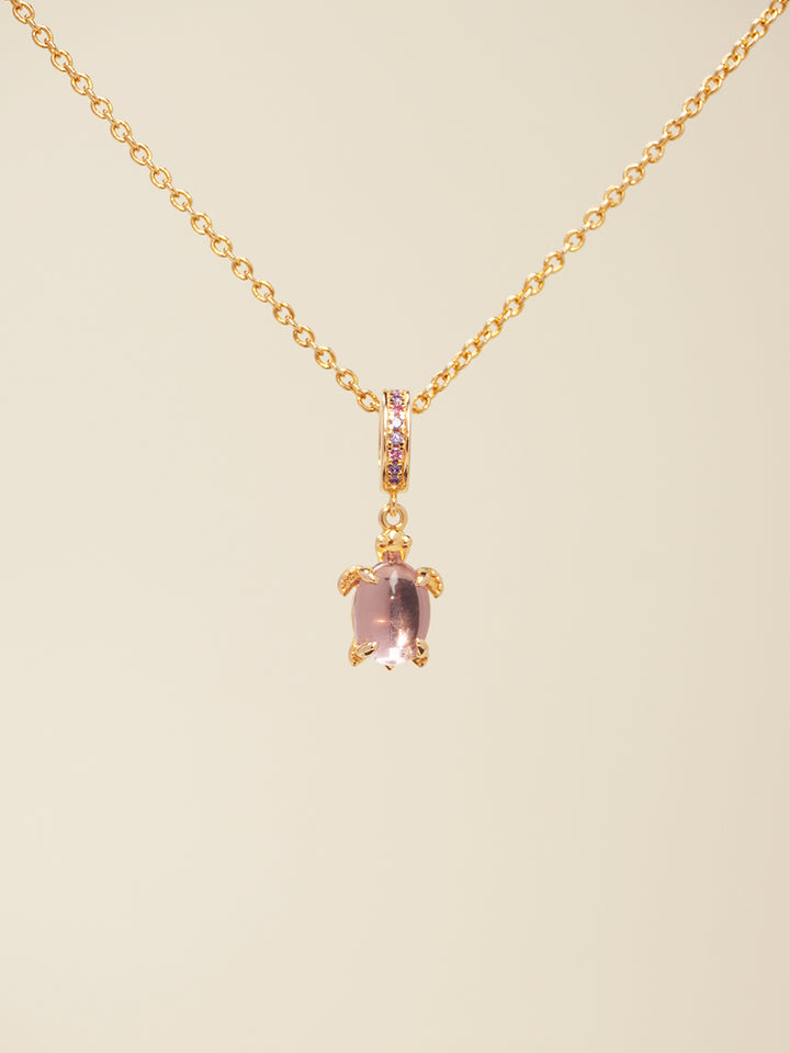 Lucky stone Rose Gold Violet Turtle Necklace Set PN019RGSET