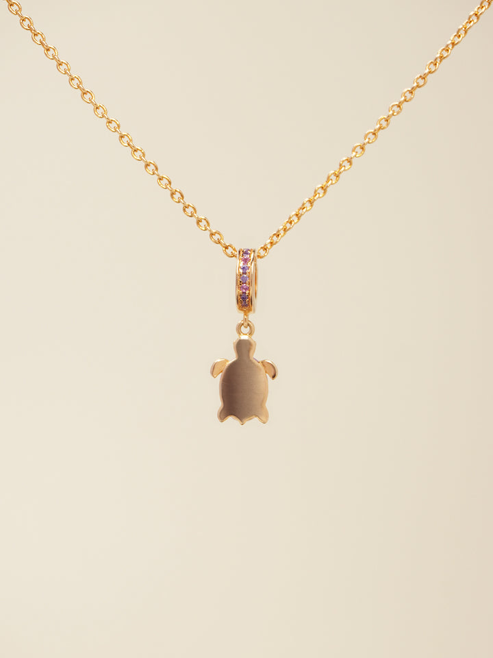Lucky stone Rose Gold Violet Turtle Necklace Set PN019RGSET