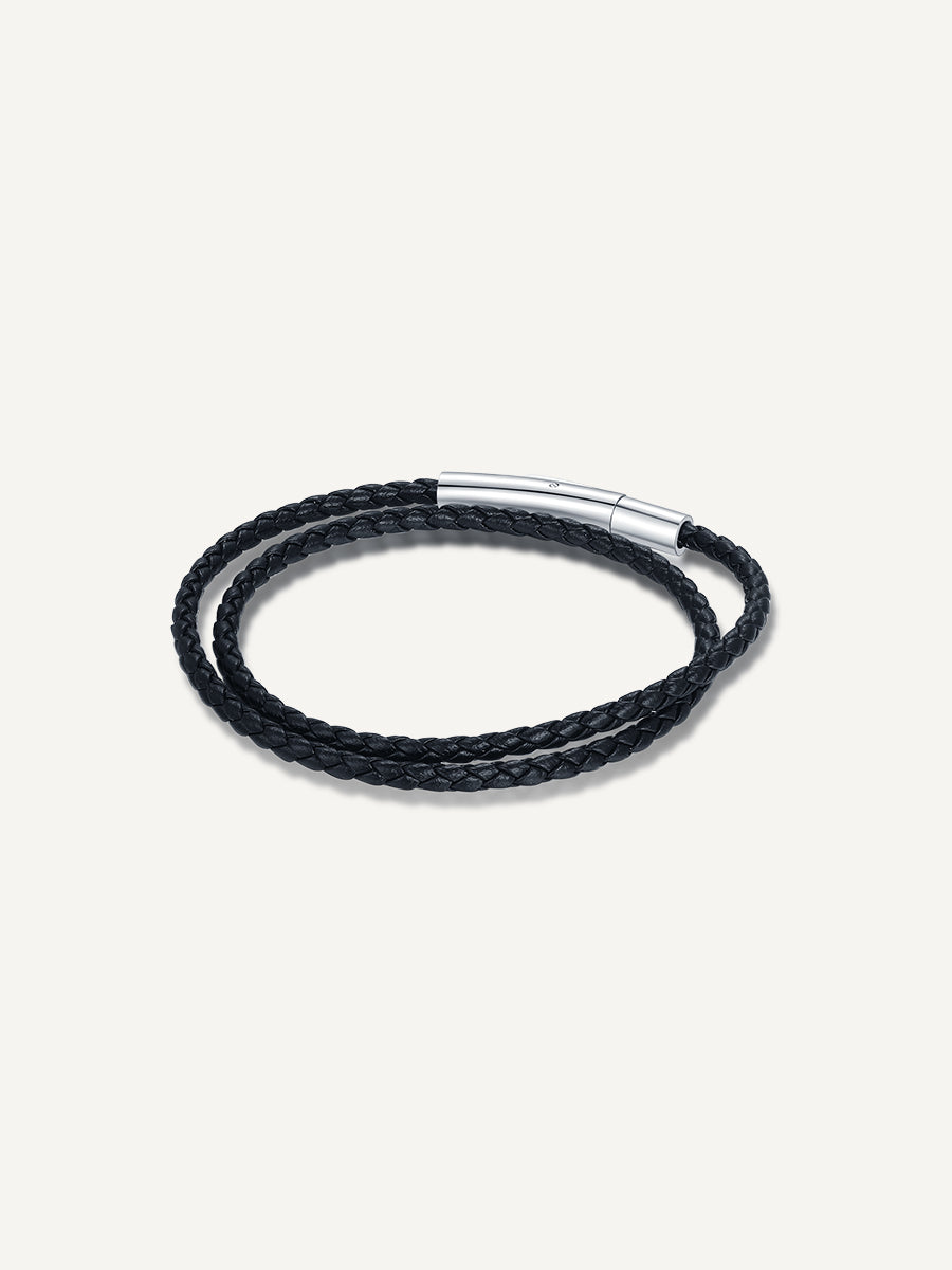 Leather-double-bracelet-black-round-rizzing