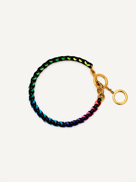 Black Rainbow Hand-woven Bracelet RB017