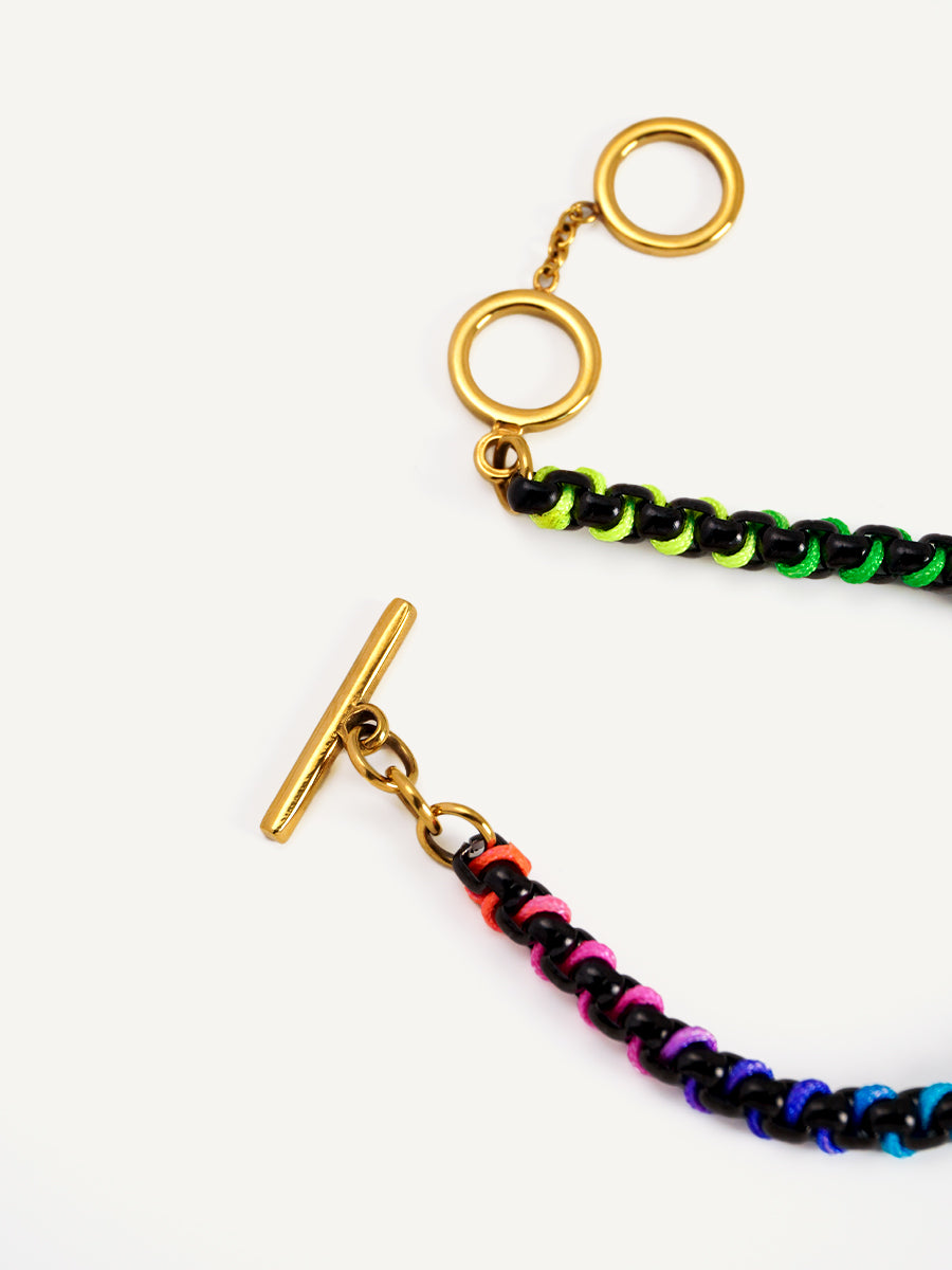 Black Rainbow Hand-woven Bracelet RB017