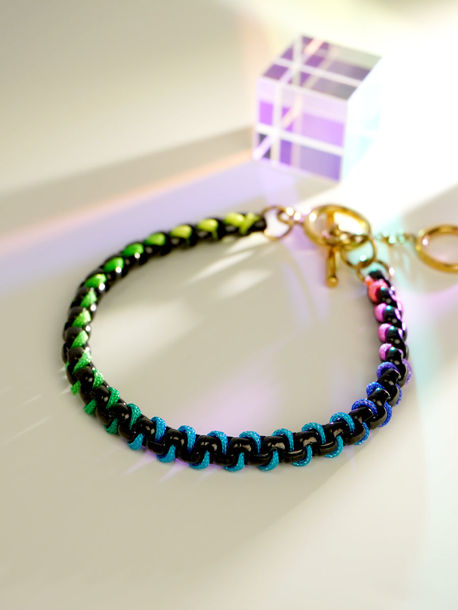 Black Rainbow Hand-woven Bracelet RB017