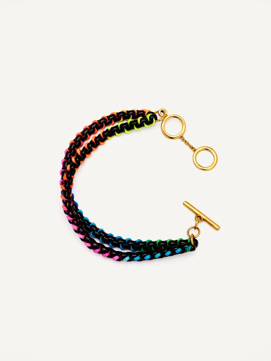Black Rainbow Hand-woven Layered Bracelet RB018