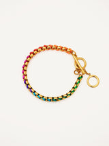 Gold Hand-woven Rainbow Bracelet RB019