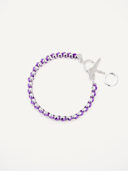 Silver Macarons Purple Hand-woven Bracelet RB025