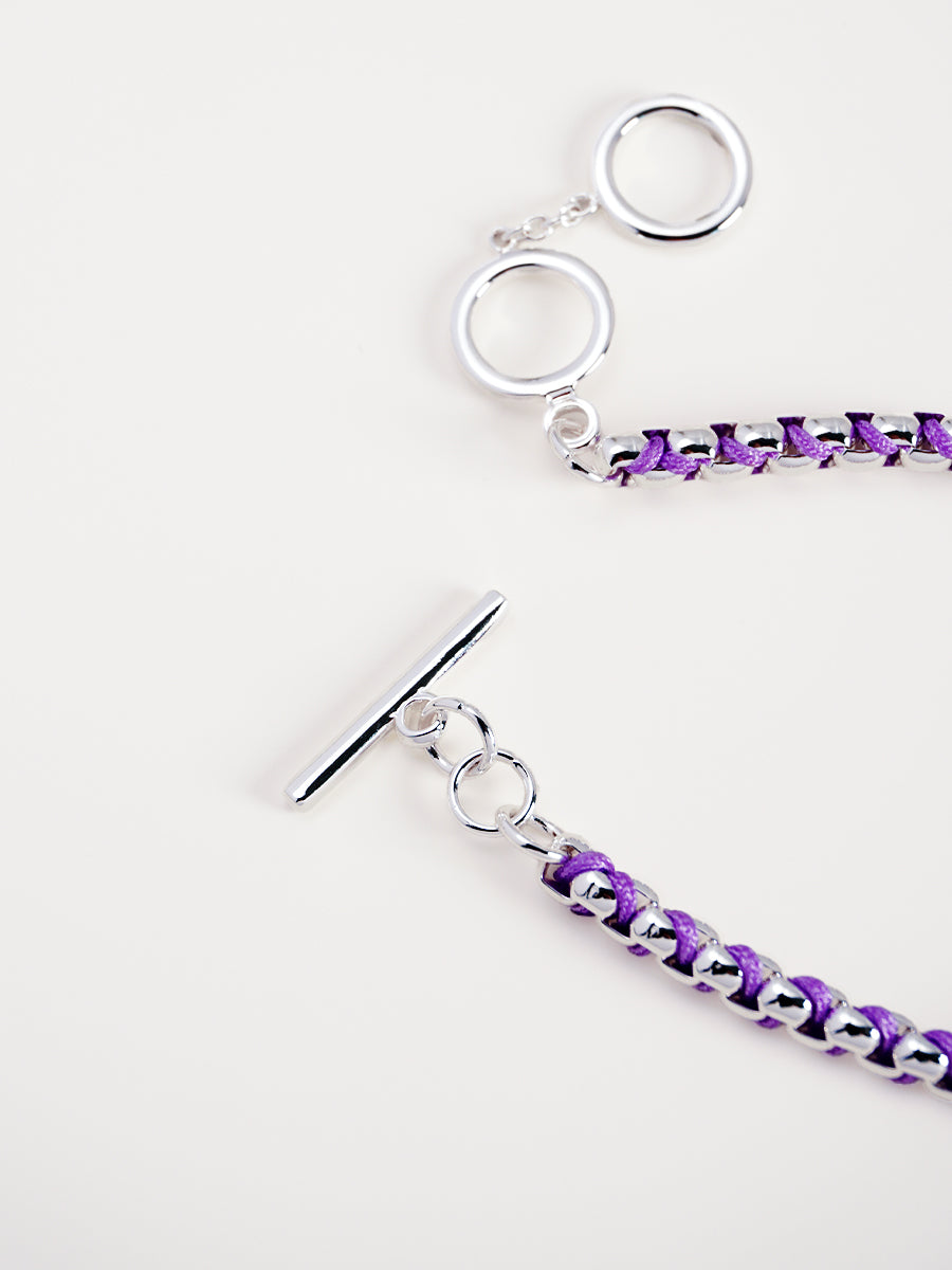 Silver Macarons Purple Hand-woven Bracelet RB025