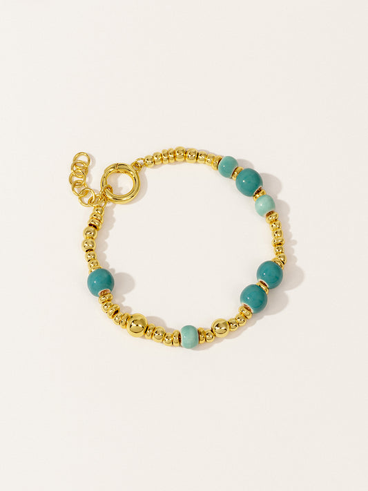 Mint Blue Eco-Made Ceramic 18K Gold Bracelet RB034