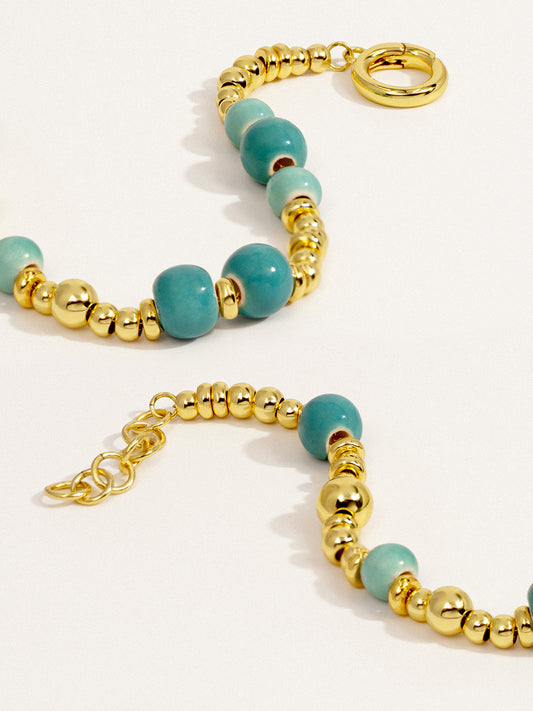 Mint Blue Eco-Made Ceramic 18K Gold Bracelet RB034
