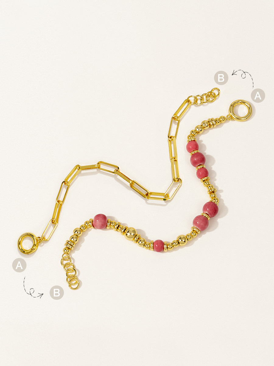 18K Gold Lychee Berry Eco-Made Ceramic Bracelet Set