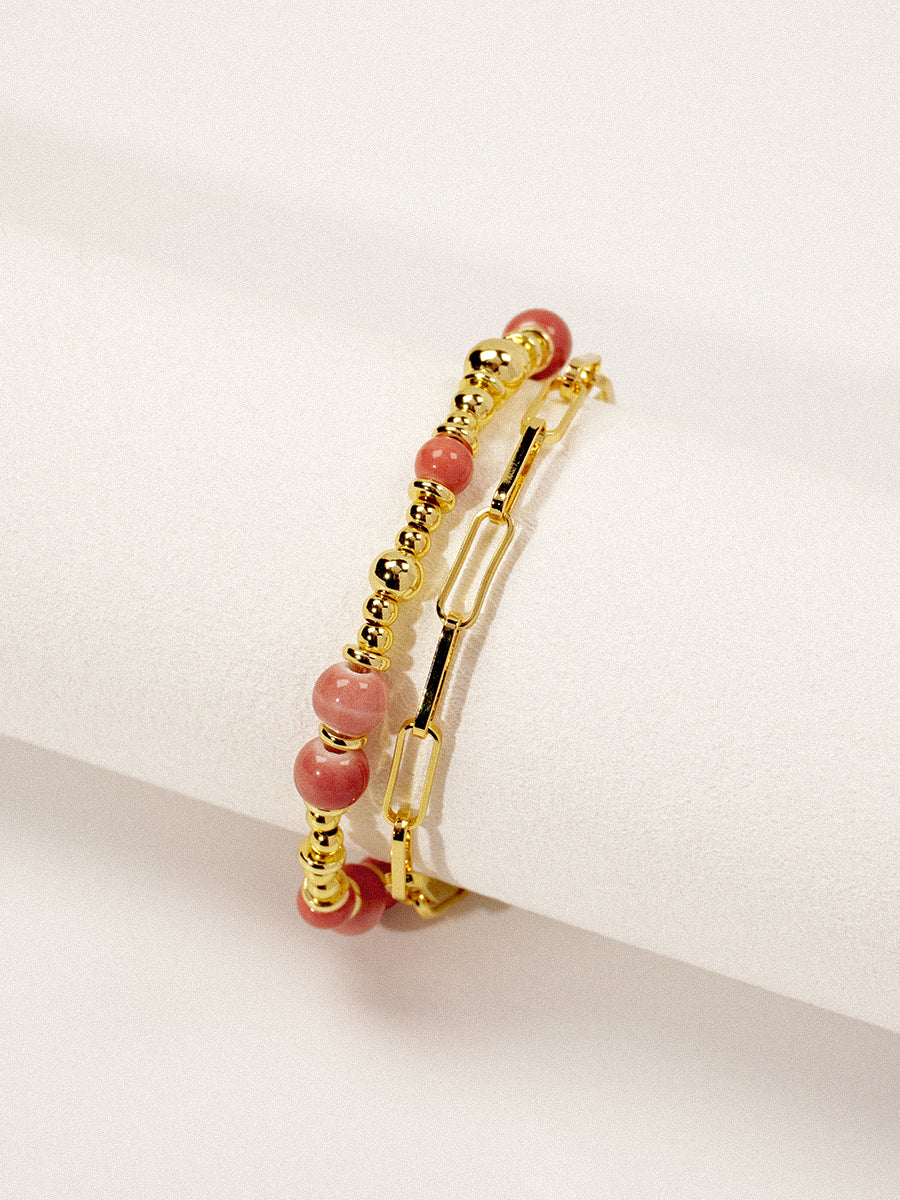 18K Gold Lychee Berry Eco-Made Ceramic Bracelet Set