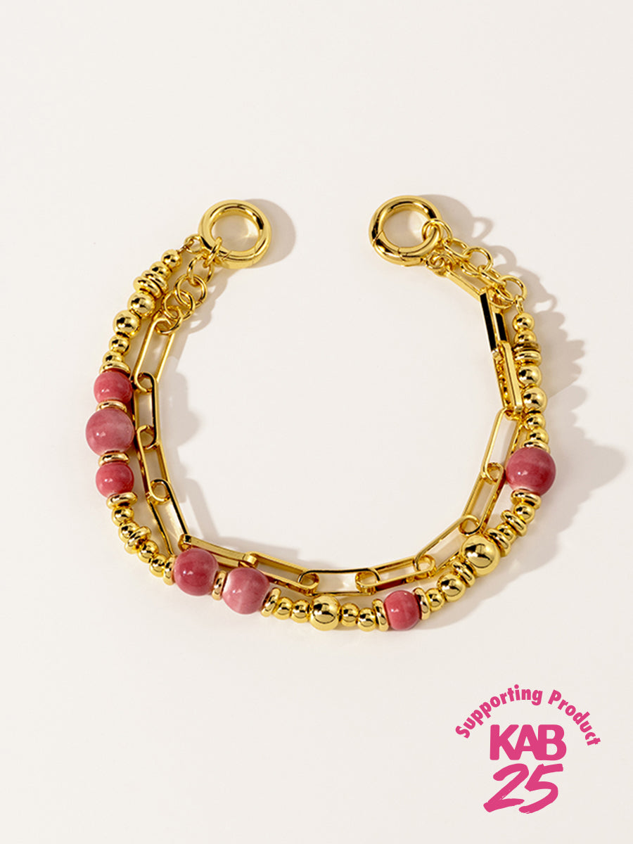 18K Gold Lychee Berry Eco-Made Ceramic Bracelet Set
