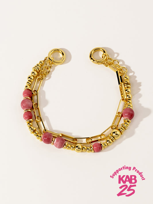 18K Gold Lychee Berry Eco-Made Ceramic Bracelet Set