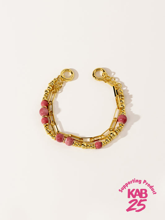 18K Gold Lychee Berry Eco-Made Ceramic Bracelet Set
