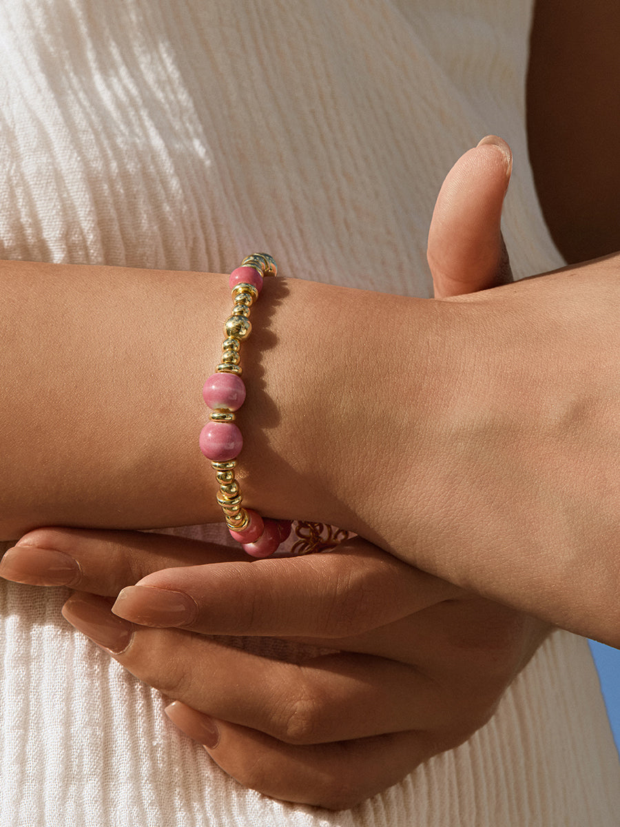 18K Gold Lychee Eco-Made Ceramic Bracelet RB035