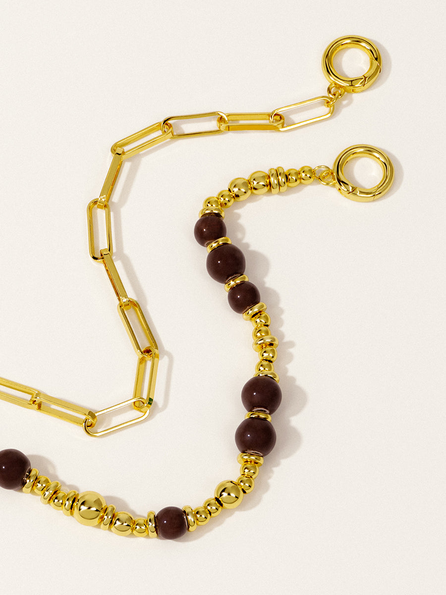 18K Gold Chestnut Cocoa Eco-Made Ceramic Bracelet Set