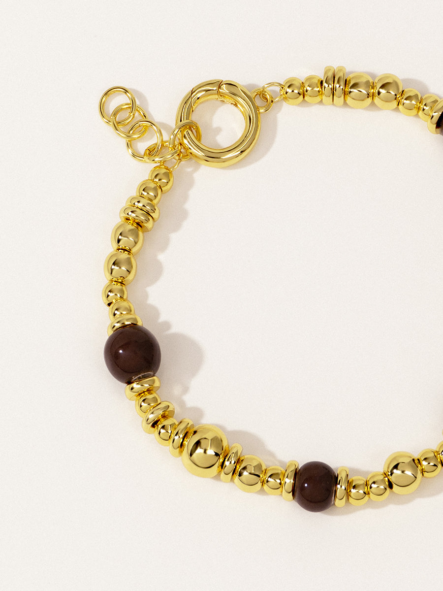 18K Gold Chestnut Cocoa Eco-Made Ceramic Bracelet RB036