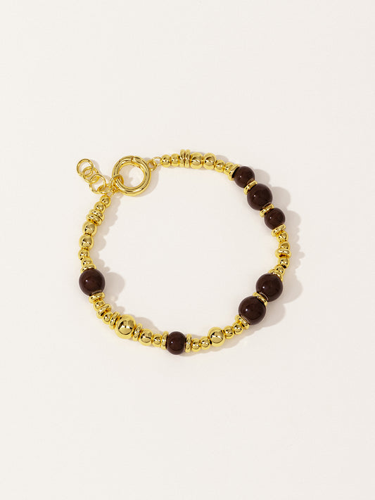 18K Gold Chestnut Cocoa Eco-Made Ceramic Bracelet RB036