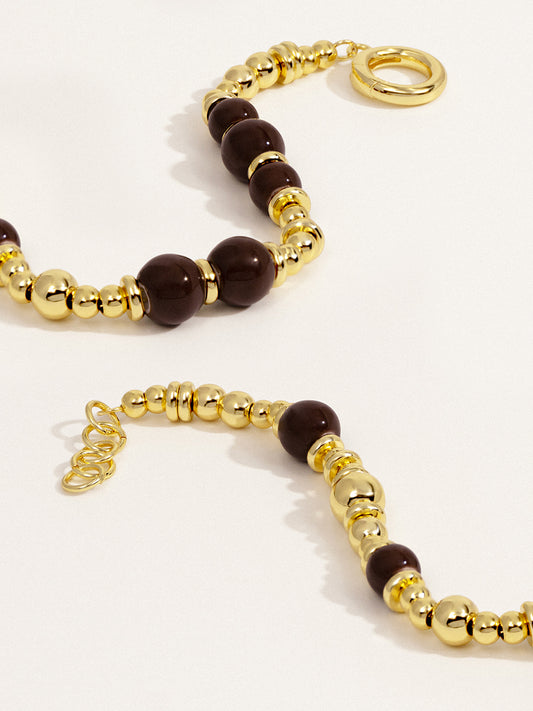 18K Gold Chestnut Cocoa Eco-Made Ceramic Bracelet RB036