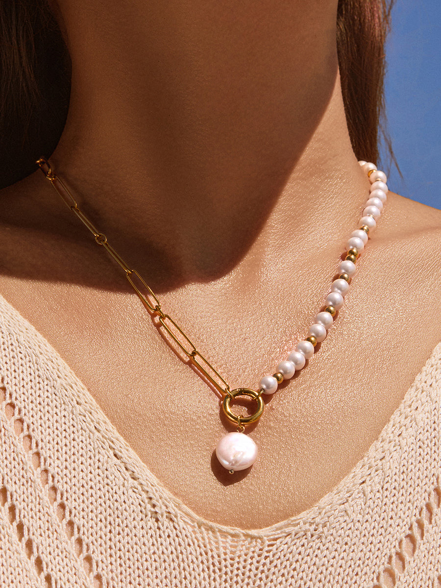 Nymph Baroque Pearl 18K Gold Necklace