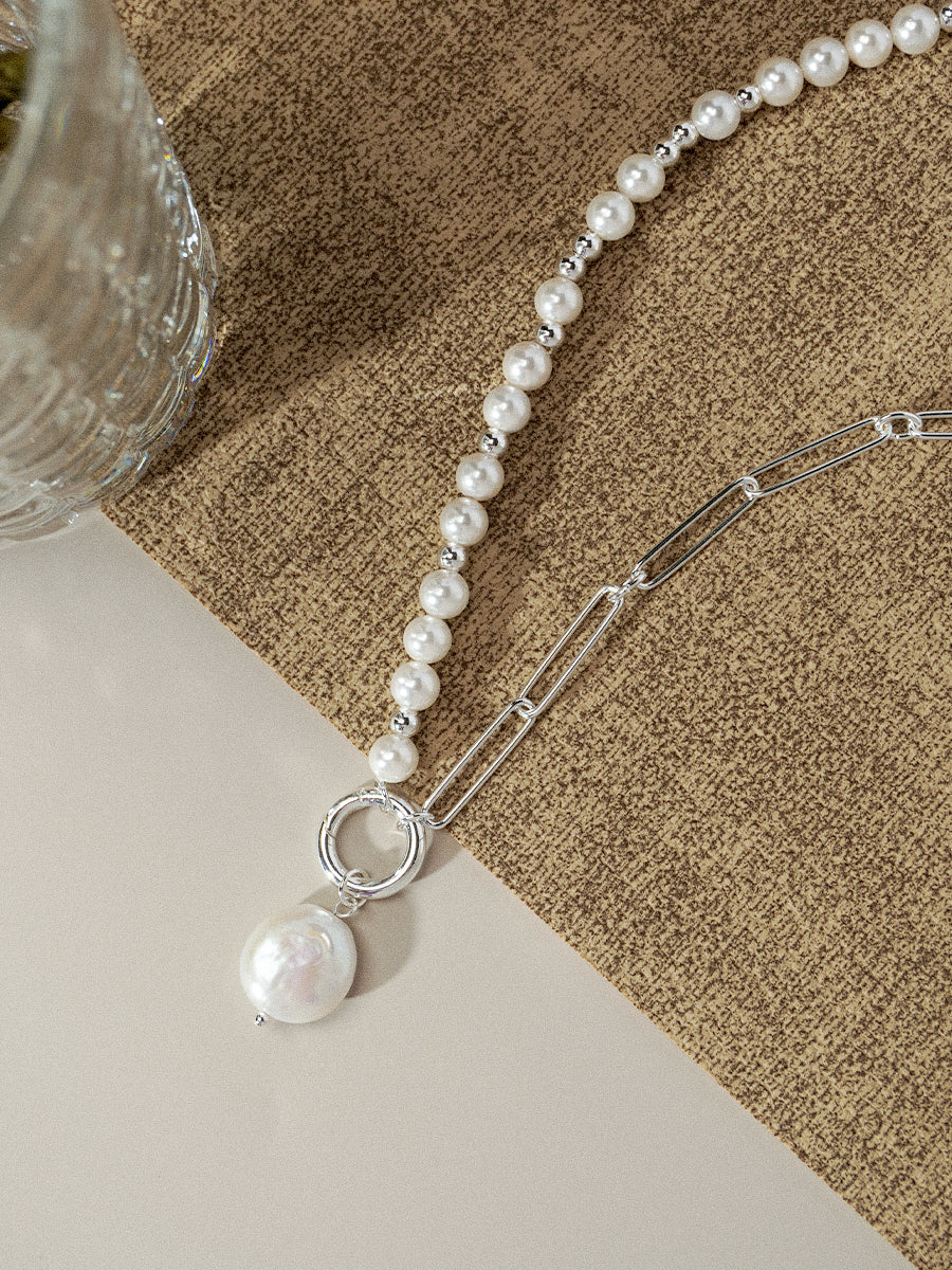 Nymph Baroque Pearl Silver Necklace