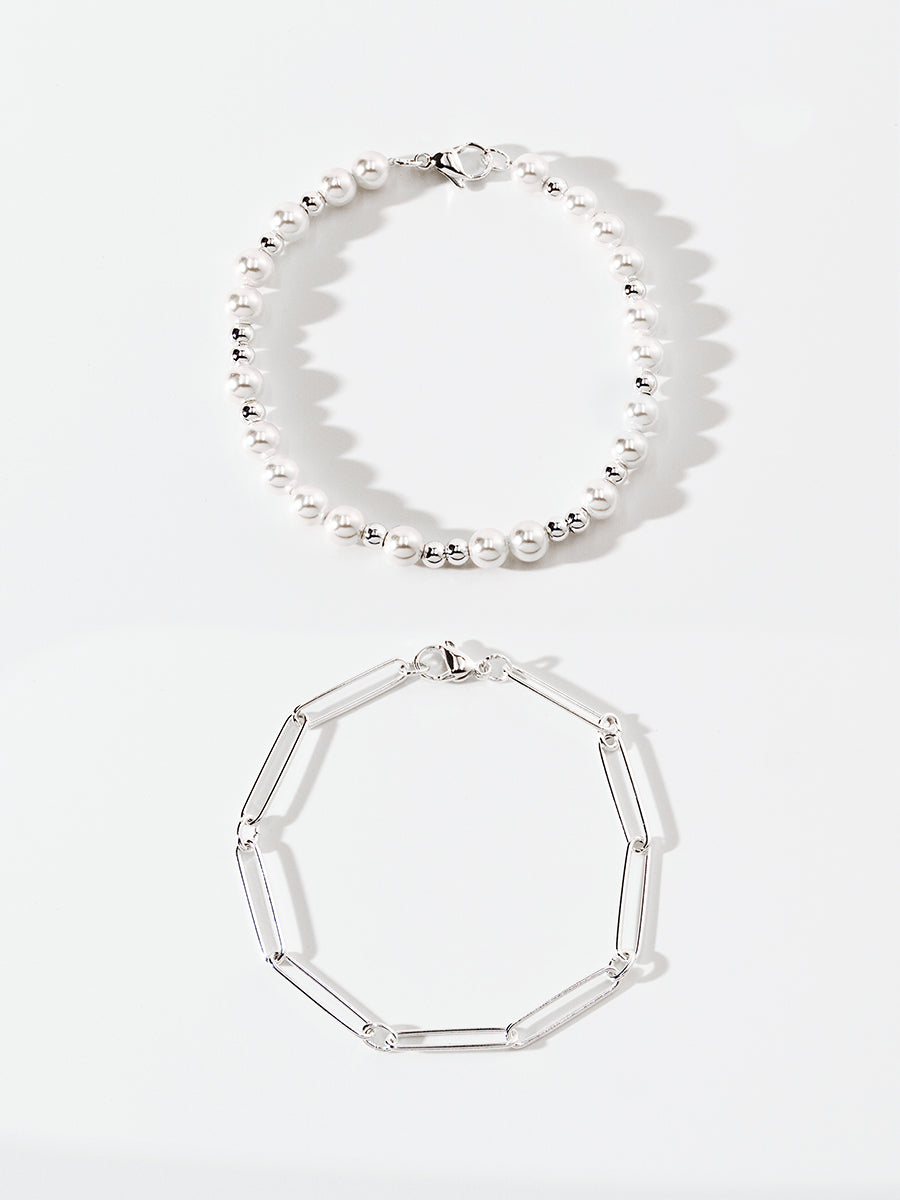 Nymph Pearl Silver Bracelets Sets