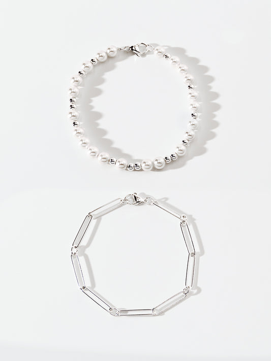 Nymph Pearl Silver Bracelets Sets
