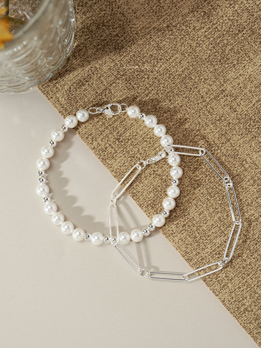 Nymph Pearl Silver Bracelets Sets