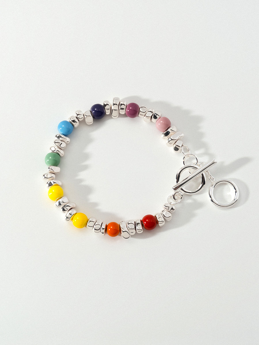 Rhythm Silver Hematite Rainbow Bracelet