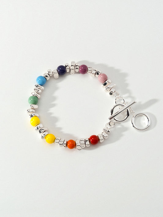 Rhythm Silver Hematite Rainbow Bracelet