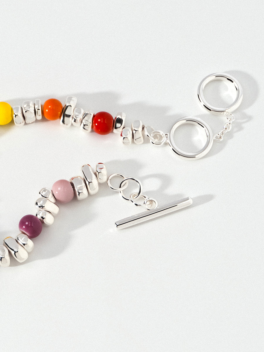 Rhythm Silver Hematite Rainbow Bracelet