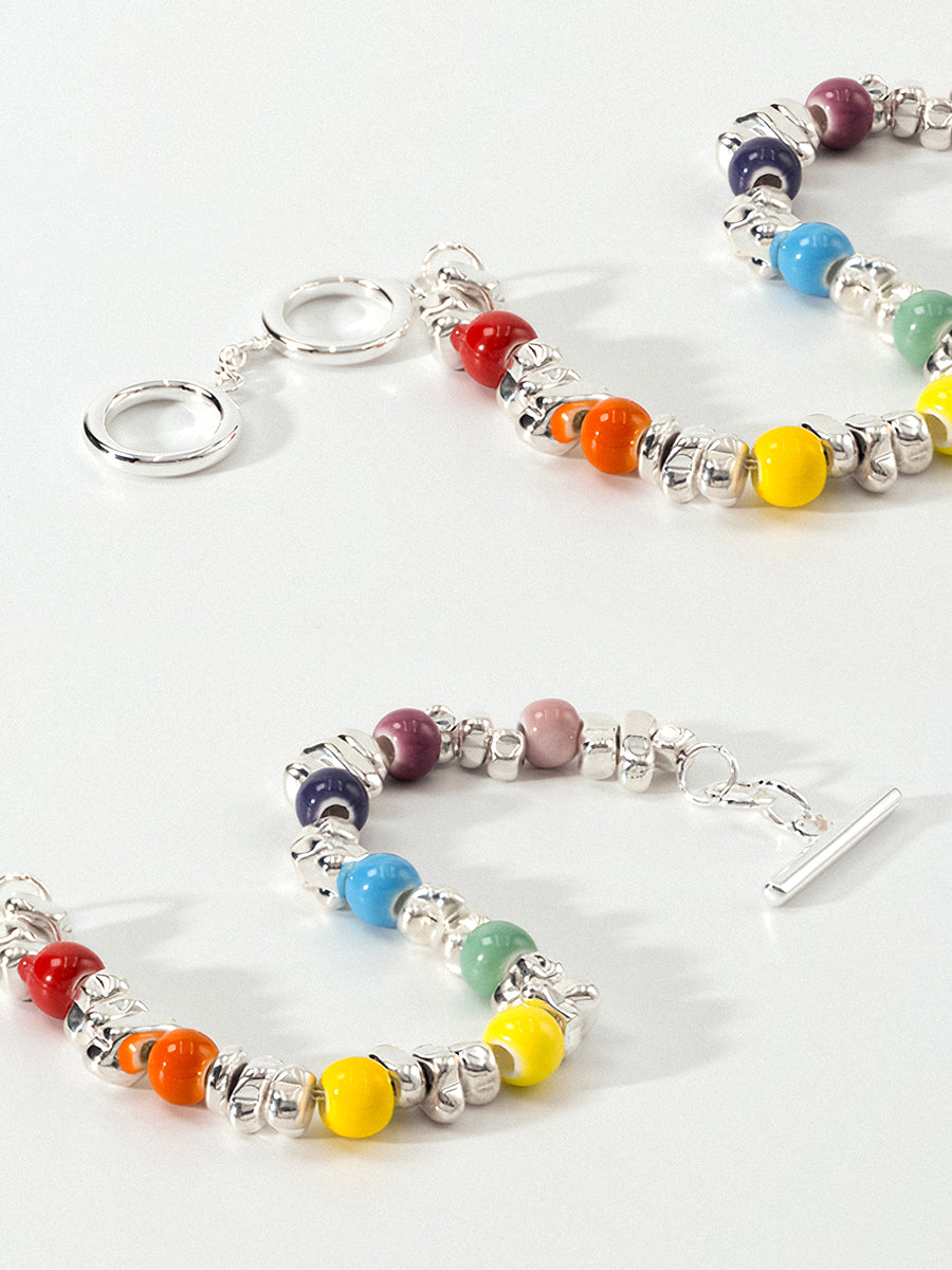 Rhythm Silver Hematite Rainbow Bracelet