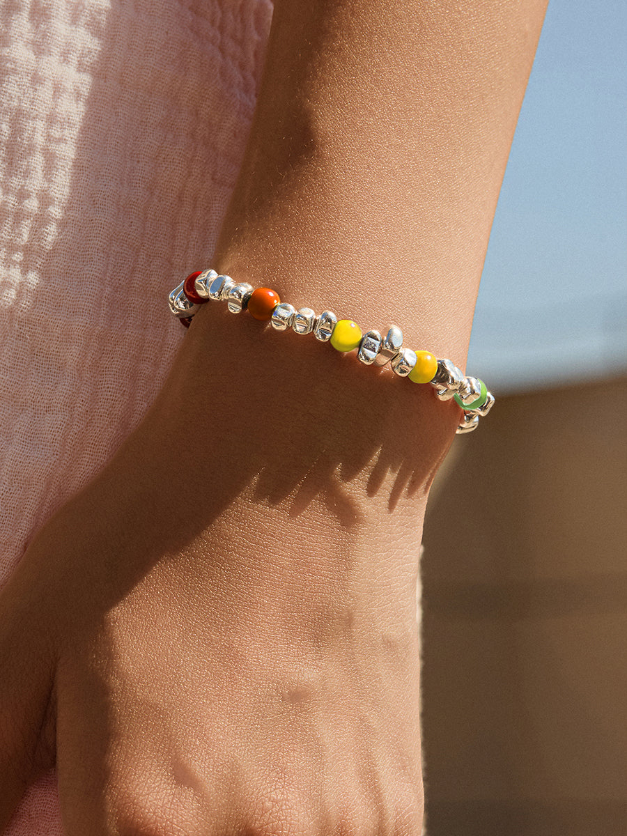 Rhythm Silver Hematite Rainbow Bracelet