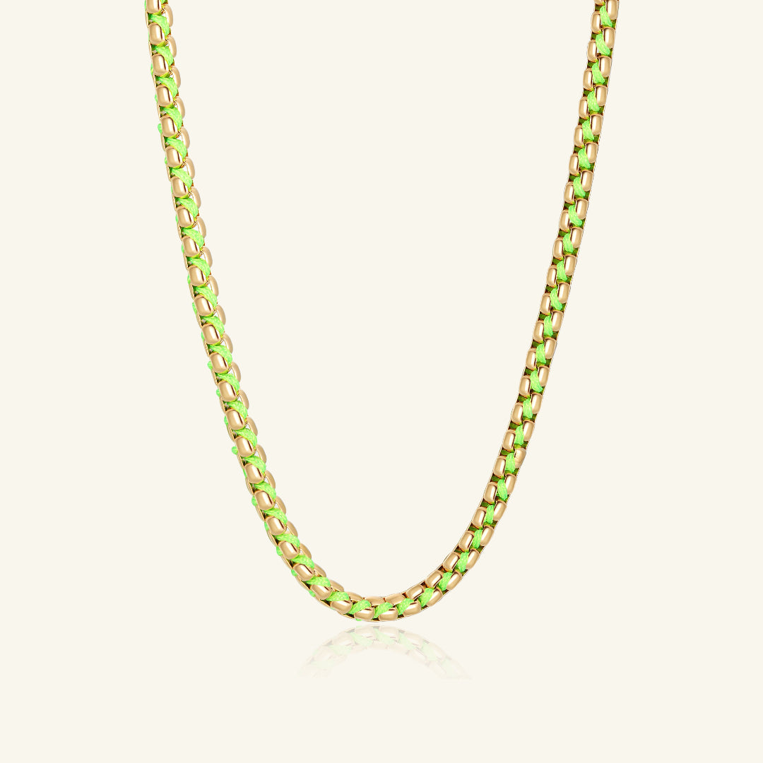 18kgold-Stainless Steel-Necklace-chartreuse-Rizzing