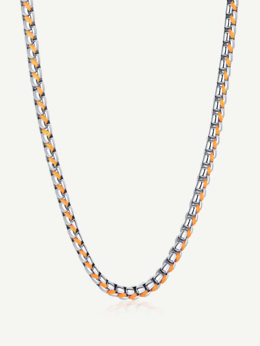 Woven box chain Neon color Necklace RN003