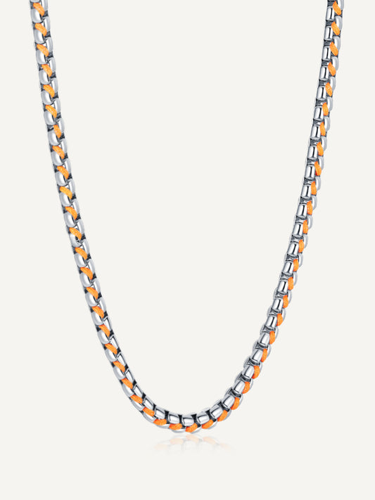 Woven box chain Neon color Necklace RN003