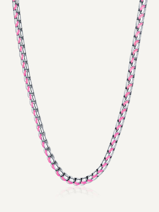 Woven box chain Neon color Necklace RN004