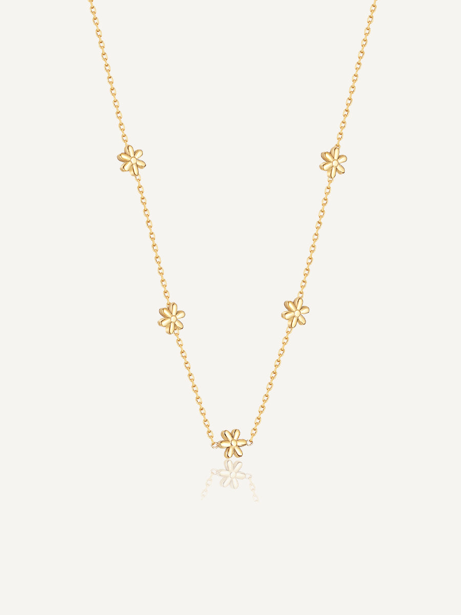 Stainless Steel-necklace-floral-Gold-Rizzing