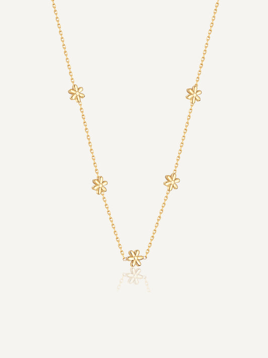 Stainless Steel-necklace-floral-Gold-Rizzing