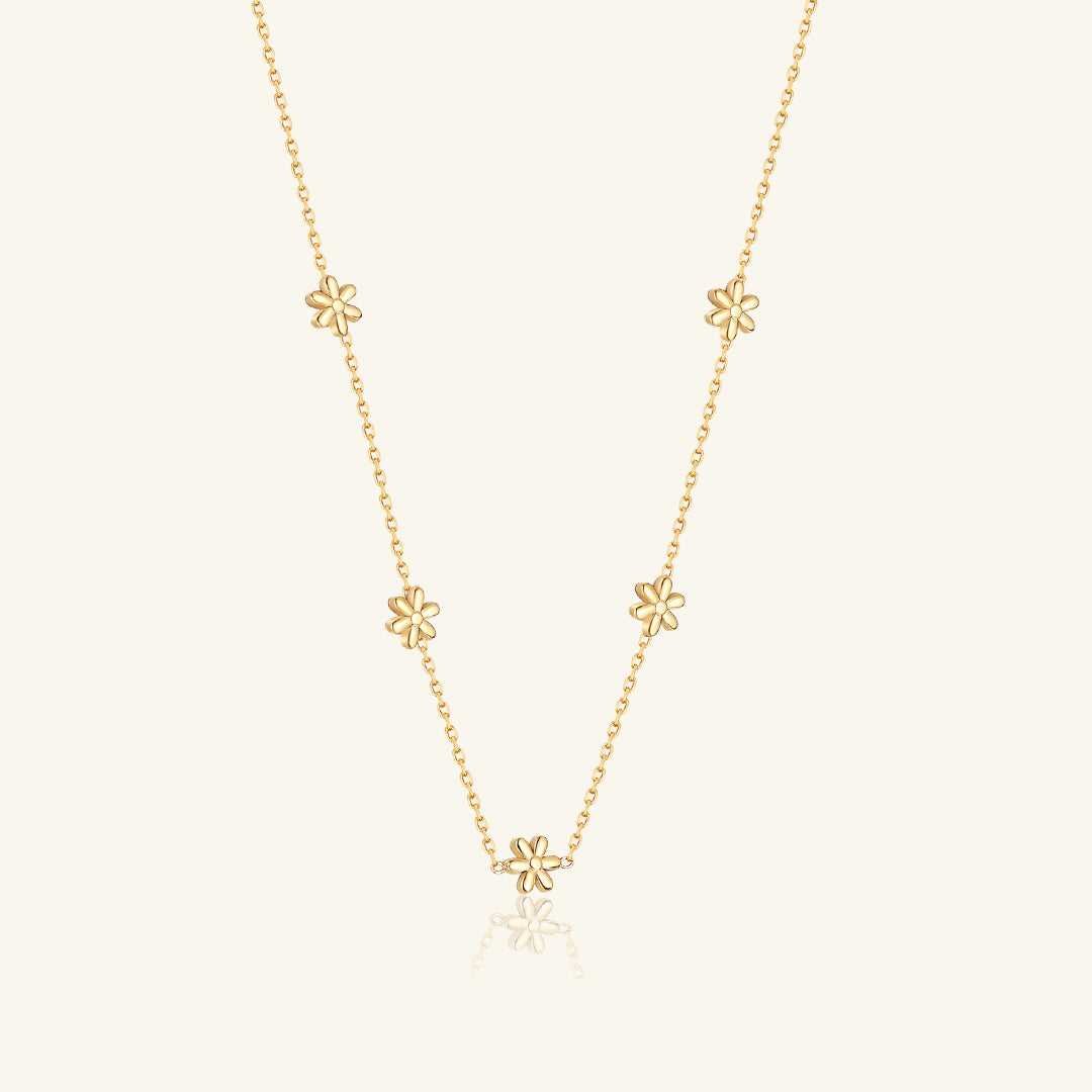 Stainless Steel-necklace-floral-Gold-Rizzing