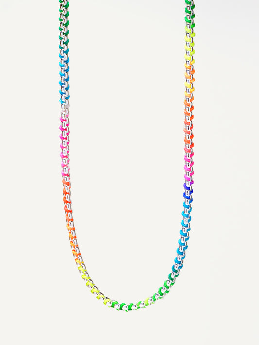 Silver Rainbow Hand-woven Necklace RN021