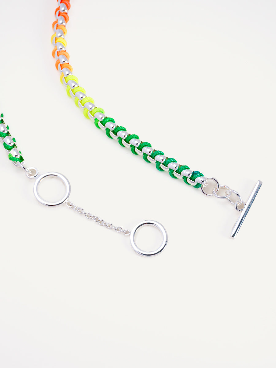 Silver Rainbow Hand-woven Necklace RN021