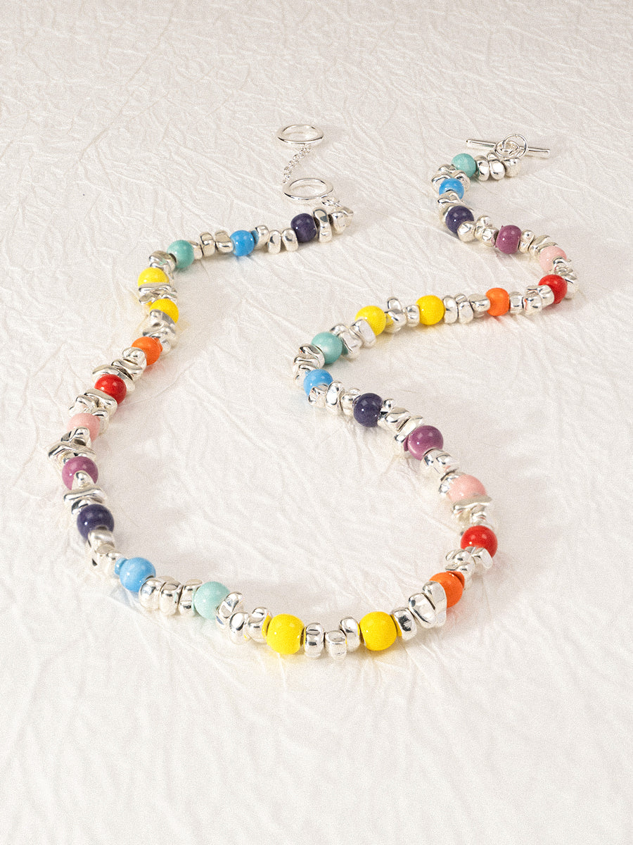 Rhythm Rainbow Silver Hematite Necklace