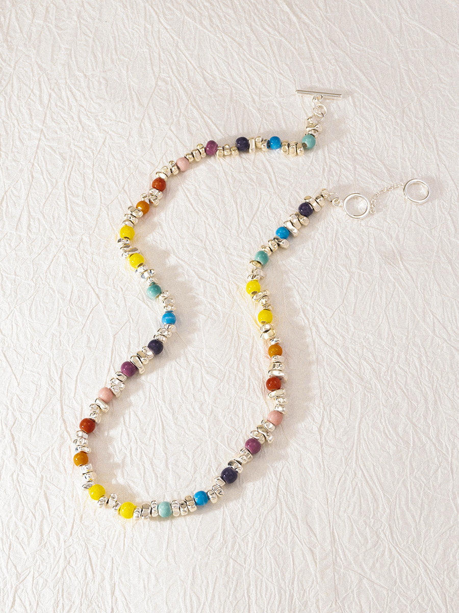 Rhythm Rainbow Silver Hematite Necklace
