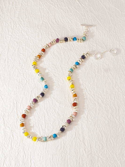 Rhythm Rainbow Silver Hematite Necklace