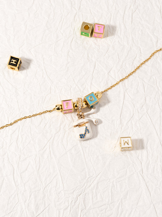 Personalized 2-Letter Necklace with Headphone Charm