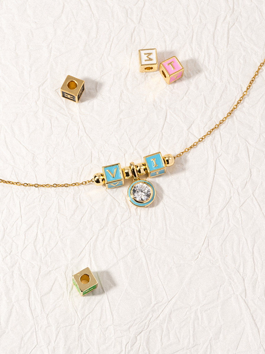 Personalized 2-Letter Necklace with Celestial Glow Pendant