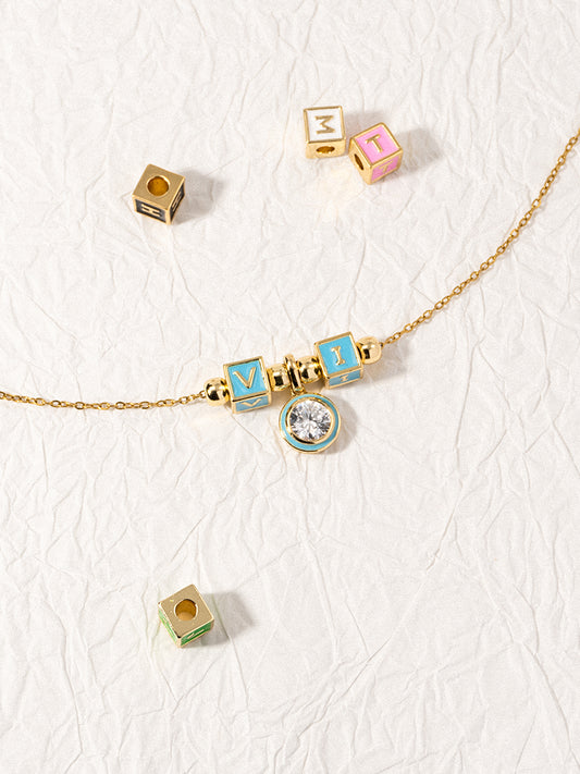 Personalized 2-Letter Necklace with Celestial Glow Pendant