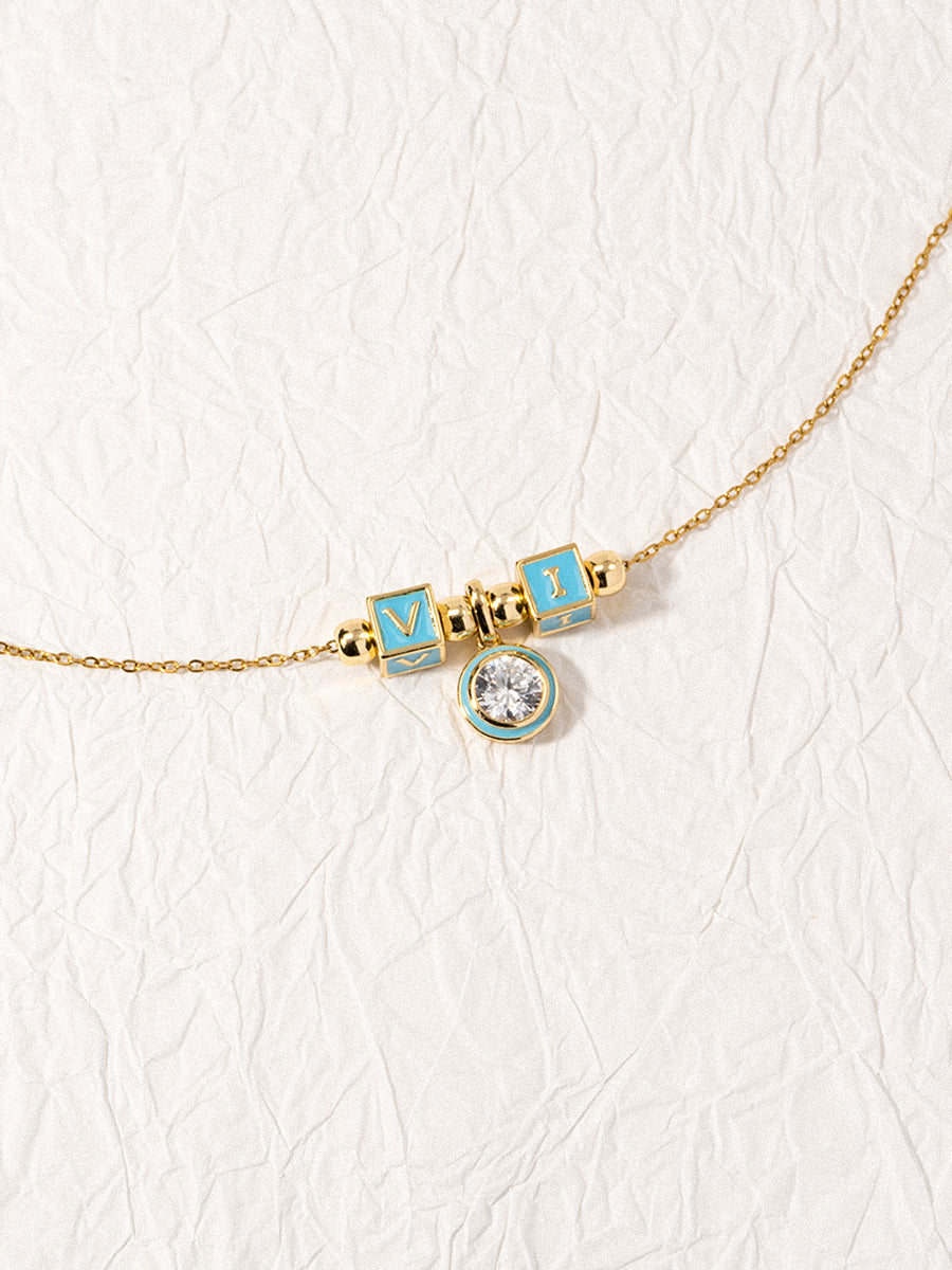 Personalized 2-Letter Necklace with Celestial Glow Pendant