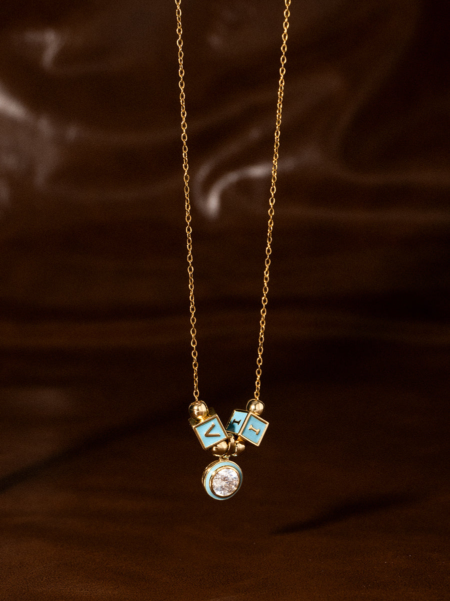 Personalized 2-Letter Necklace with Celestial Glow Pendant