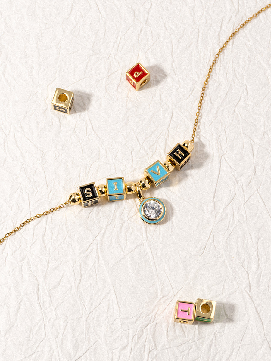 Personalized 4-Letter Necklace with Celestial Glow Pendant